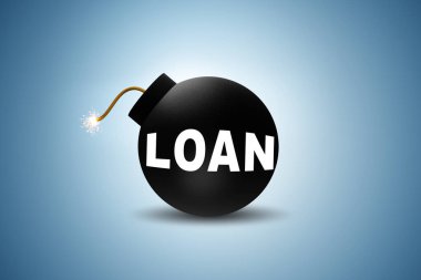 Patlayan bombanın borç ve kredi konsepti