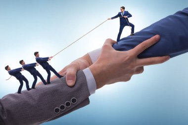 Concept of the teamwork and mutual support
