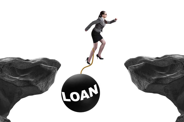 Kadınına Borç Kredi Kavramı — Stok fotoğraf