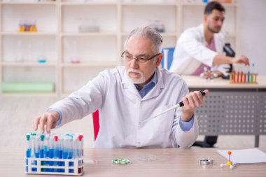Two chemists working at the lab