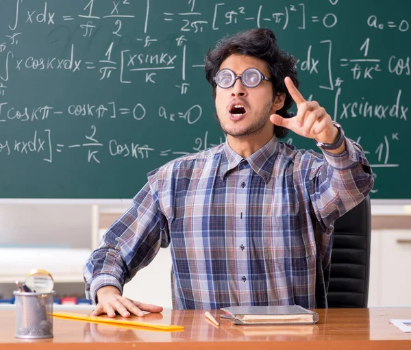 Funny Male Math Teacher Classroom — Stock Photo, Image