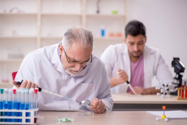 Two chemists working at the lab