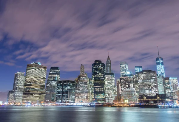 Het Uitzicht Van Lower Manhattan Van Brooklyn — Stockfoto