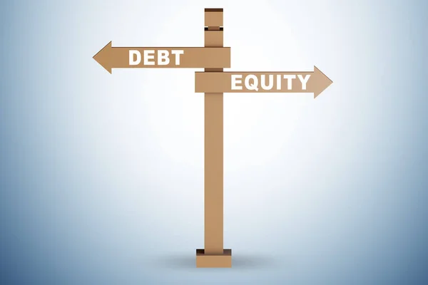 Conceito Dívida Capital Próprio Como Opções Financiamento — Fotografia de Stock