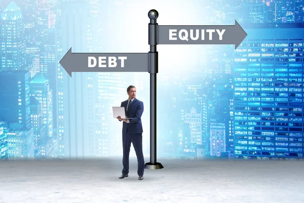 Debt Equity Concept Financing Options — Stock Photo, Image