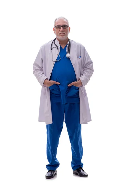 Dokter Tua Terisolasi Dengan Warna Putih — Stok Foto
