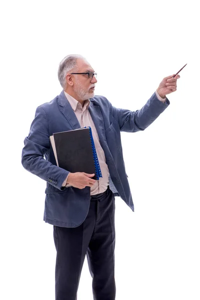 Aged Businessman Isolated White — Stock Photo, Image