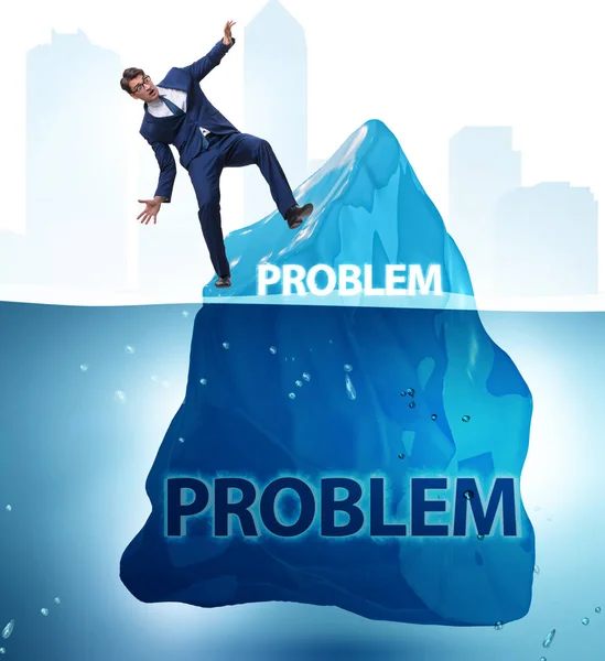 Businessman Problem Concept Iceberg — Stockfoto