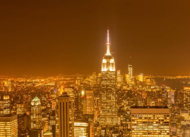Günbatımında New York Manhattan manzarası