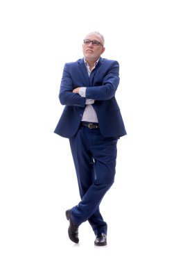 Eski erkek patron beyazda izole edilmiş.