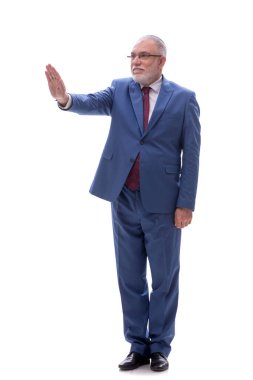 Eski erkek patron beyazda izole edilmiş.