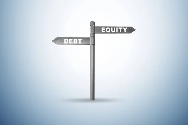 資金調達オプションとしての債務または株式コンセプト — ストック写真