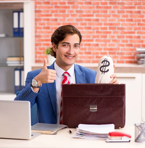 Young Handsome Employee Working Office — Stock Photo, Image