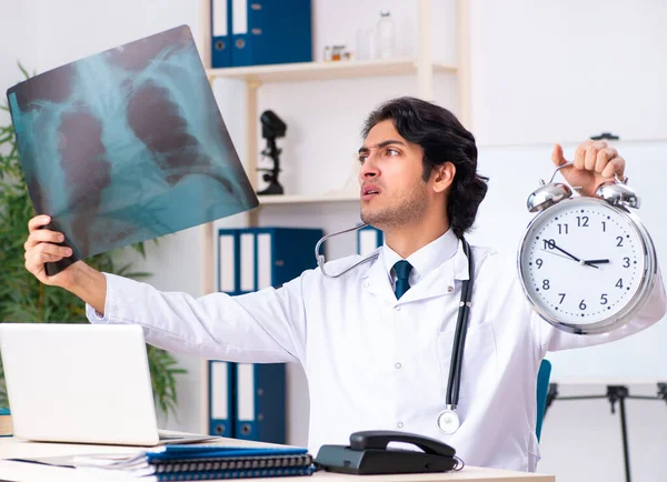 Young Handsome Doctor Radiologist Working Clinic — Stock Photo, Image