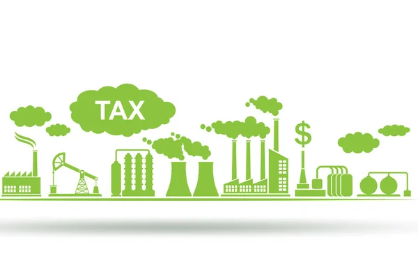 Conceito Imposto Sobre Carbono Com Fábrica Industrial — Fotografia de Stock