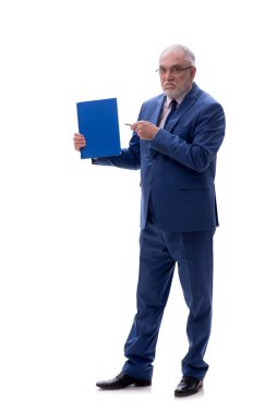 Eski erkek patron beyazda izole edilmiş.