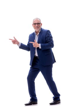 Eski erkek patron beyazda izole edilmiş.