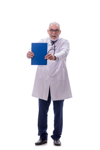 Old Doctor Isolated White — Stock Photo, Image