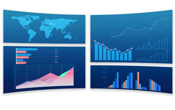Business Charts Infographics Rendering — Stock Photo, Image