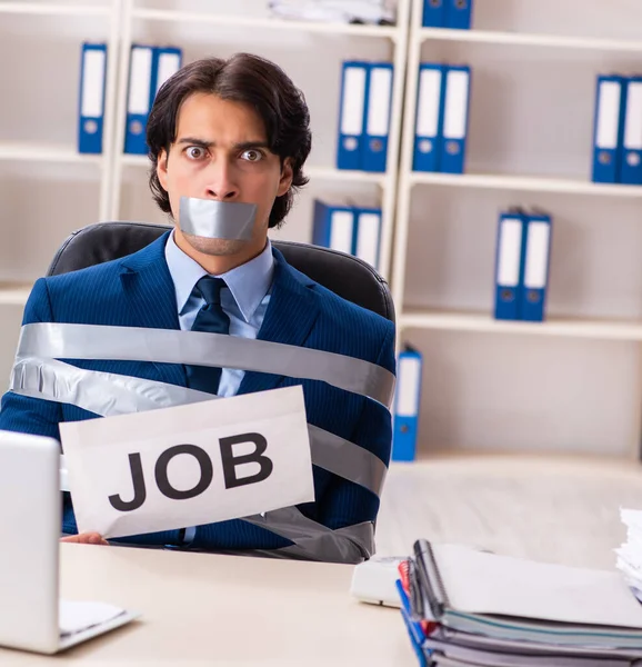 Young Tied Male Employee Office — Stock Photo, Image
