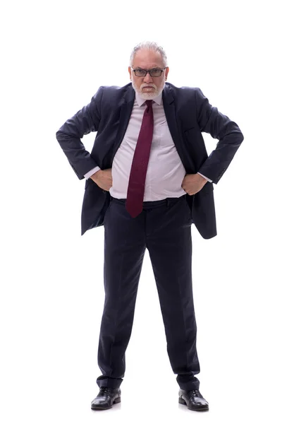 Old Male Boss Isolated White — Stock Photo, Image