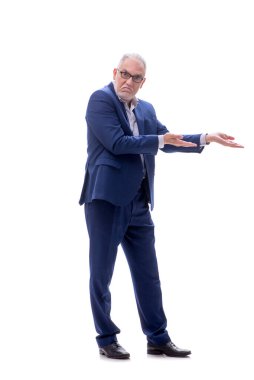 Eski erkek patron beyazda izole edilmiş.