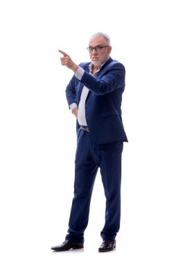 Eski erkek patron beyazda izole edilmiş.
