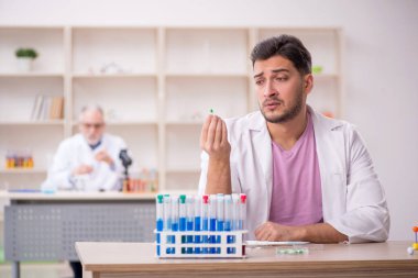 Two chemists working at the lab