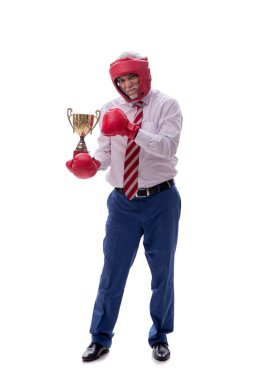 Eski patron boksu beyazlar içinde.