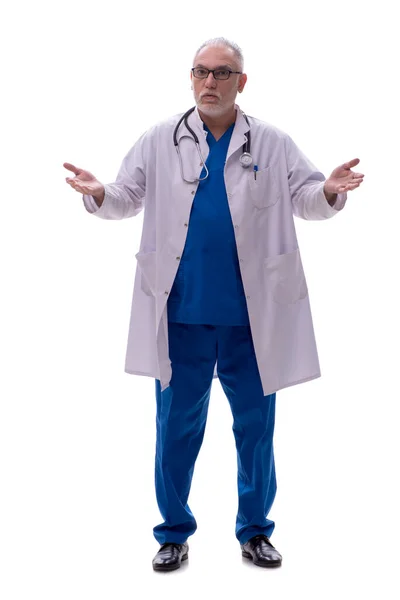 Old Doctor Isolated White — Stock Photo, Image