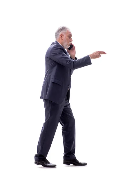 Businessman Talking Phone Isolated White — Stock Photo, Image