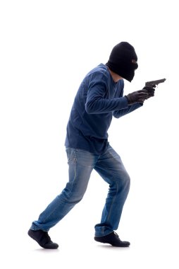 Genç soyguncu tabancasını beyaza çevirdi.