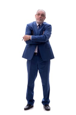Eski erkek patron beyazda izole edilmiş.