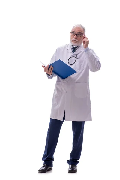 Alter Arzt Isoliert Auf Weiß — Stockfoto