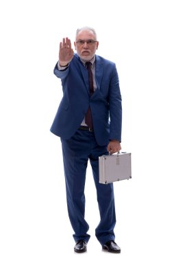 Eski erkek patronun davası beyazla izole edilmiş.