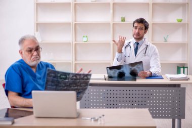 Two doctors radiologists working at the hospital