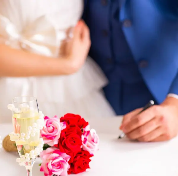 Die Hochzeitszeremonie Mit Frau Und Mann — Stockfoto