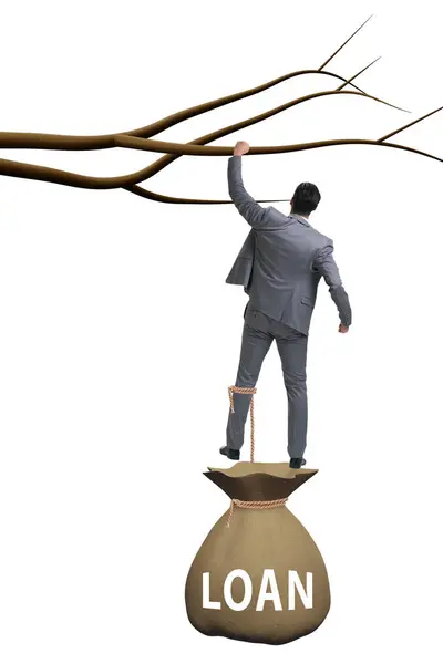 Businessman Hanging Tree Branch — Stock Photo, Image