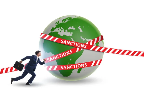 Concept Des Sanctions Politiques Économiques Mondiales — Photo
