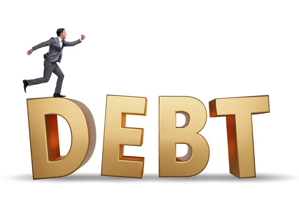 Conceito Dívida Empréstimo Com Letras Grandes — Fotografia de Stock