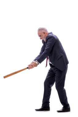 Beyazların üzerinde beysbol sopası tutan eski patron.