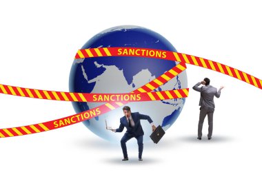 Concept of the global political and economic sanctions clipart