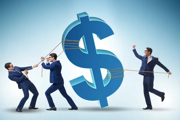 Business People Pulling Money Investor Concept — Stock Photo, Image
