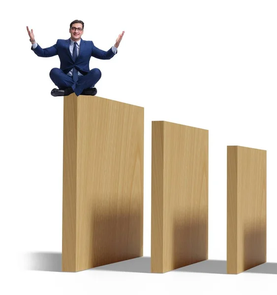 Businessman Domino Effect Concept — Stock Photo, Image