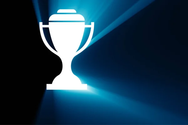 Konzept Der Auszeichnung Mit Dem Beleuchteten Pokal — Stockfoto