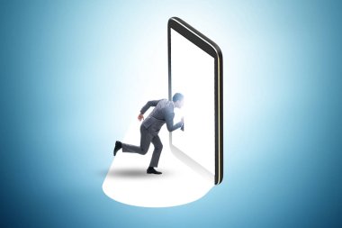 İş adamıyla cep telefonu bağımlılığı