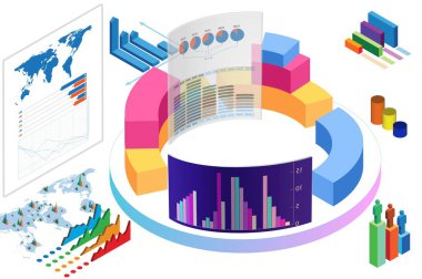 Ticaret ortamındaki çeşitli görselleştirme - 3 boyutlu biçimlendirme