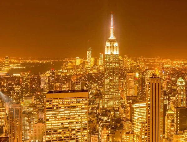 Het Uitzicht New York Manhattan Tijdens Zonsondergang — Stockfoto