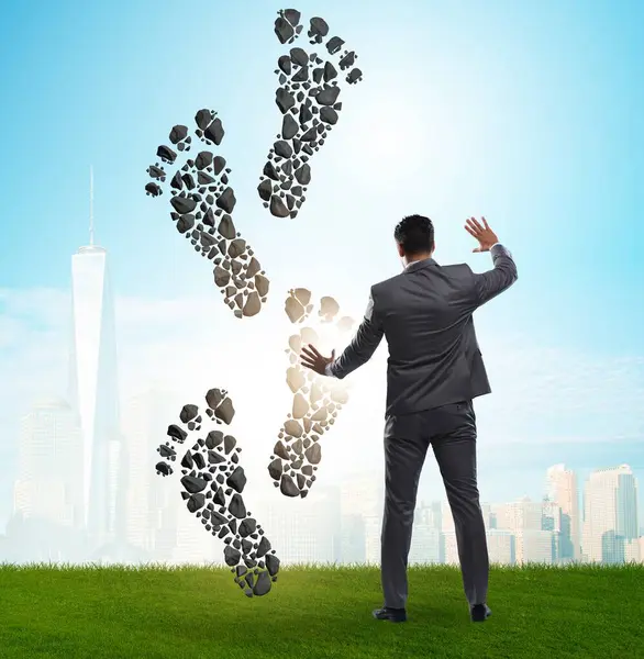 Carbon Footprint Concept Businessman — Stock Photo, Image