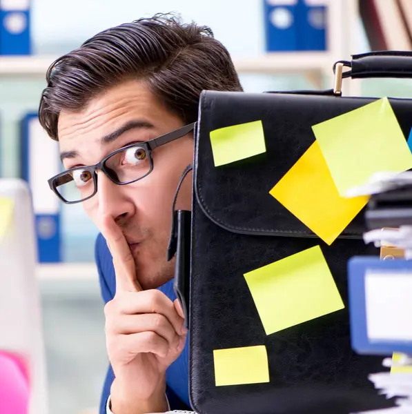 Businessman Reminder Notes Multitasking Concept — Stock Photo, Image